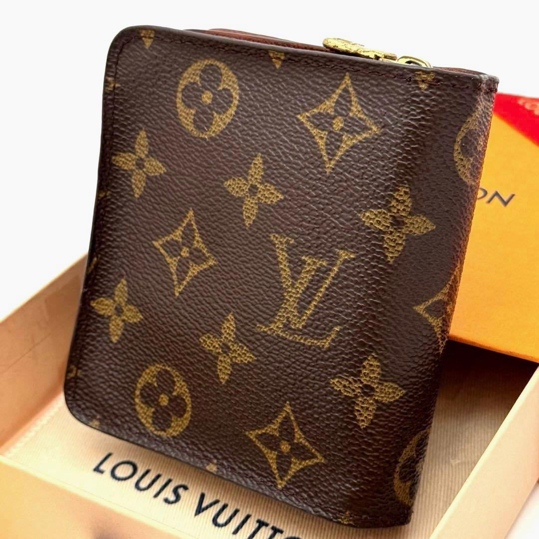 美品✨️ルイヴィトン　モノグラム　コンパクトジップ　二つ折り財布　財布　ミニ
