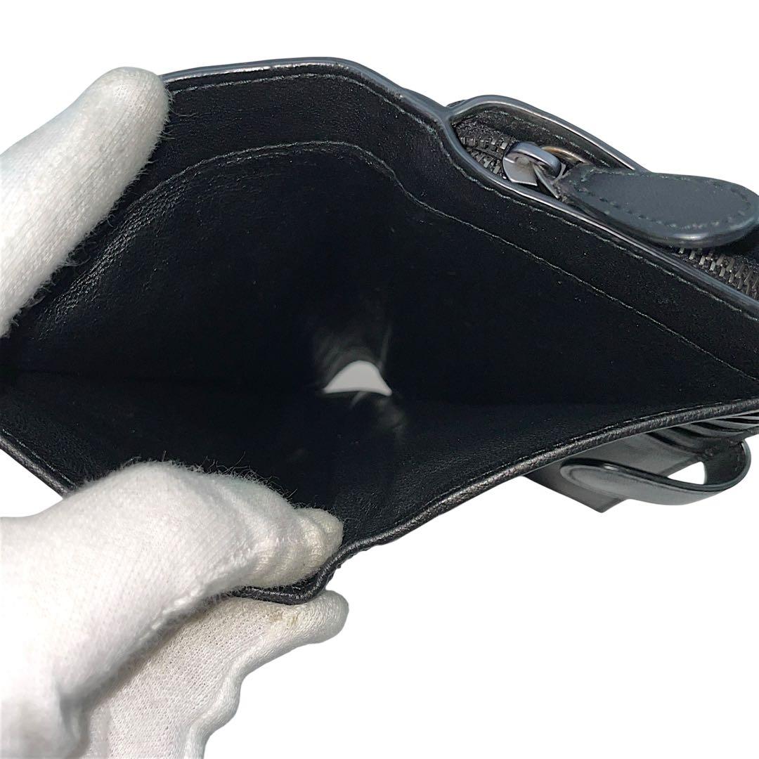 【美品】ボッテガヴェネタ　折り財布　イントレチャート　黒　ブラック