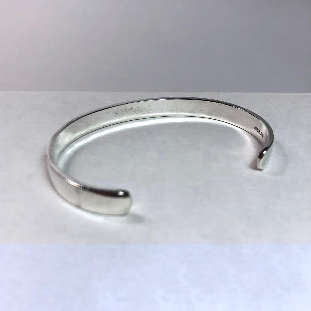 インディアンジュエリー　ホピ族　バングル　スターリング シルバー　オーバーレイ