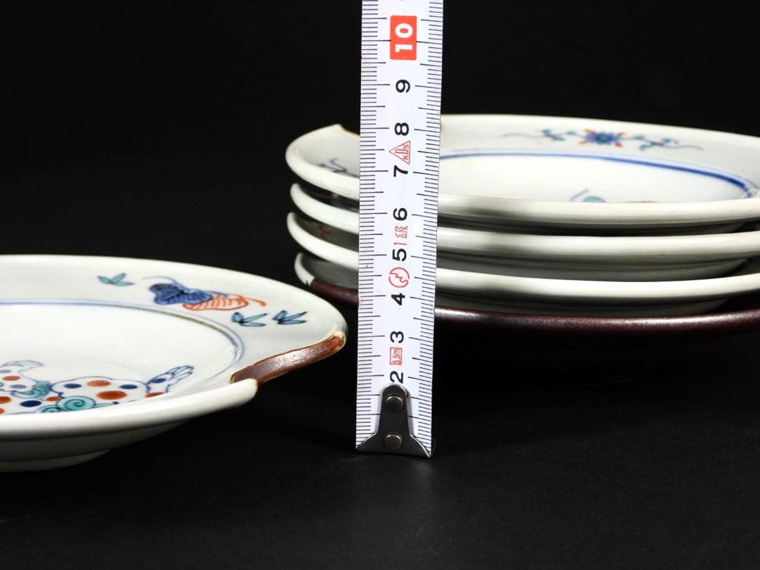 有田焼　古尹万里　在銘　髭皿五枚セット