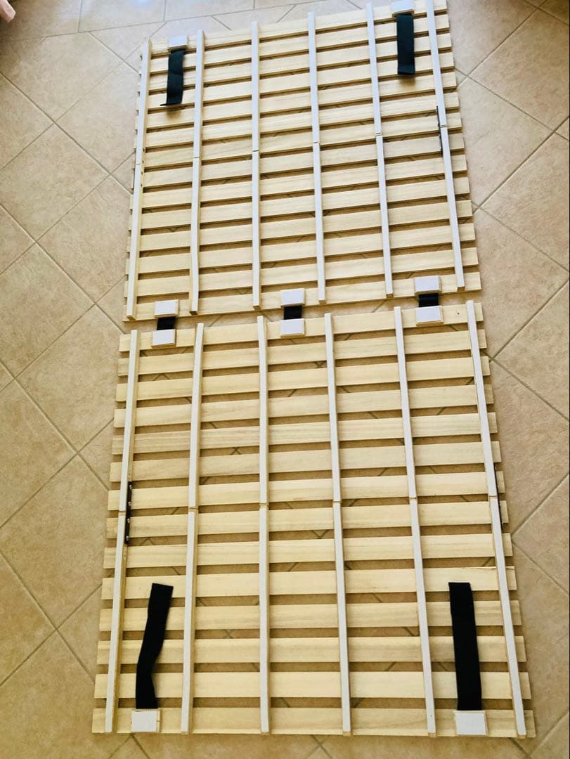 ree.２台セット送料込アイリス桐木製シングルサイズ折りたたみベッド