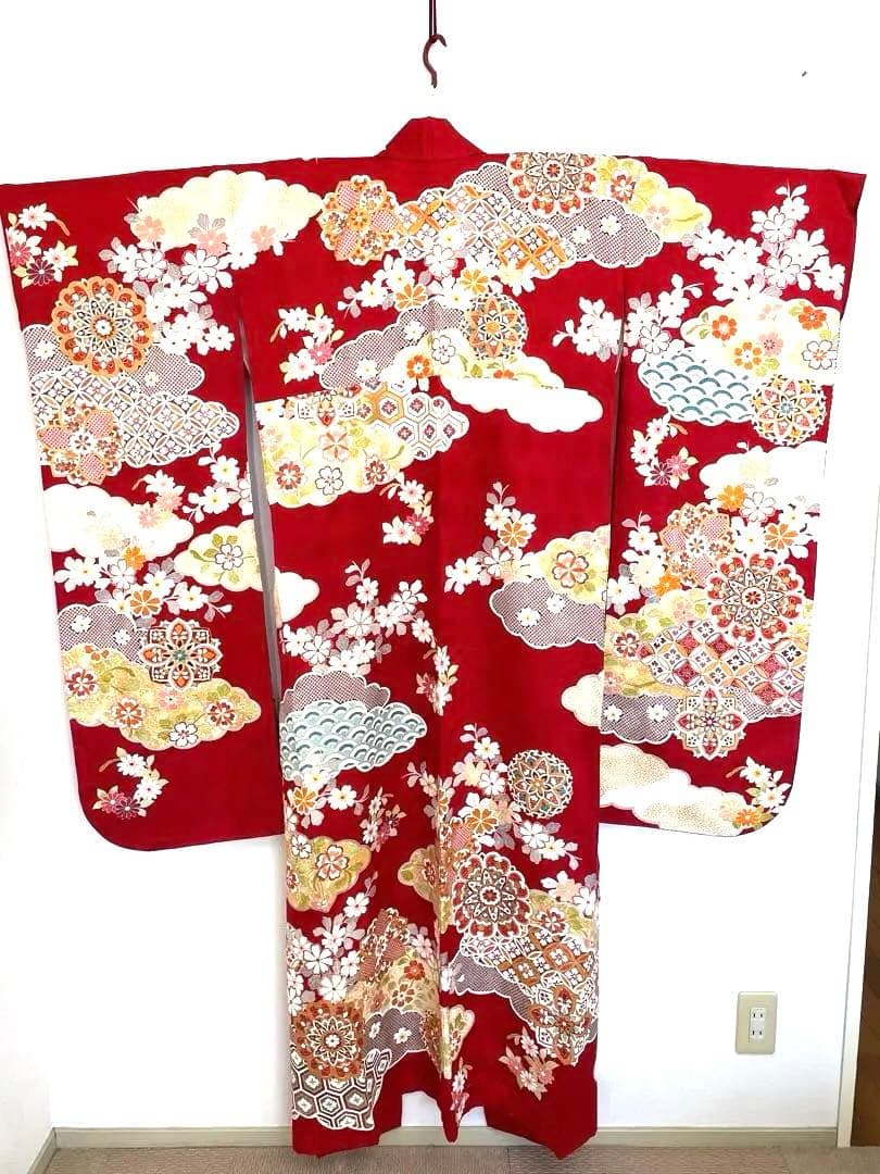 成人式　振袖　長襦袢　半えり　帯　帯締め　帯揚げ　6点セット　金コマ刺繍　菊京屋