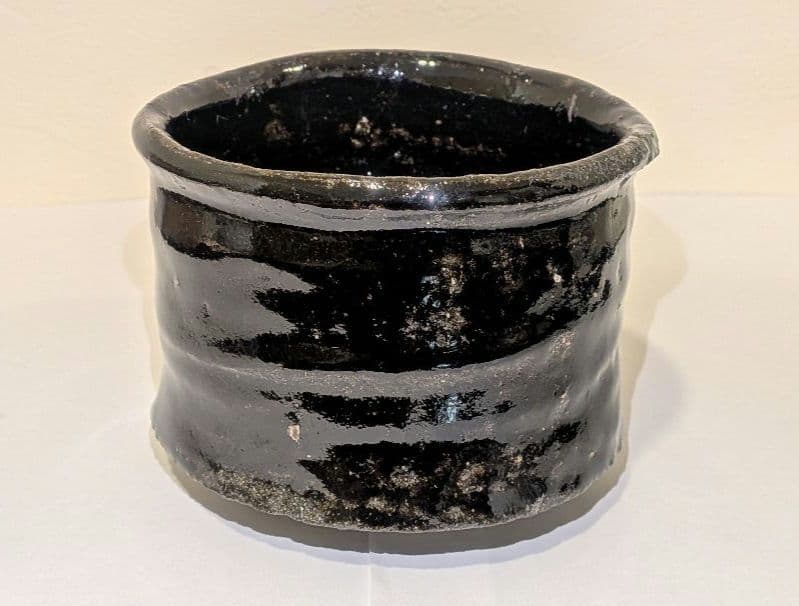 『丸田宗彦』黒牟田焼　唐津引出黒茶碗　内田皿屋窯　共箱共布　茶道具