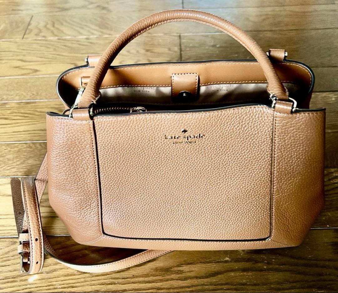 kate spade ブラウンレザーショルダーバッグ
