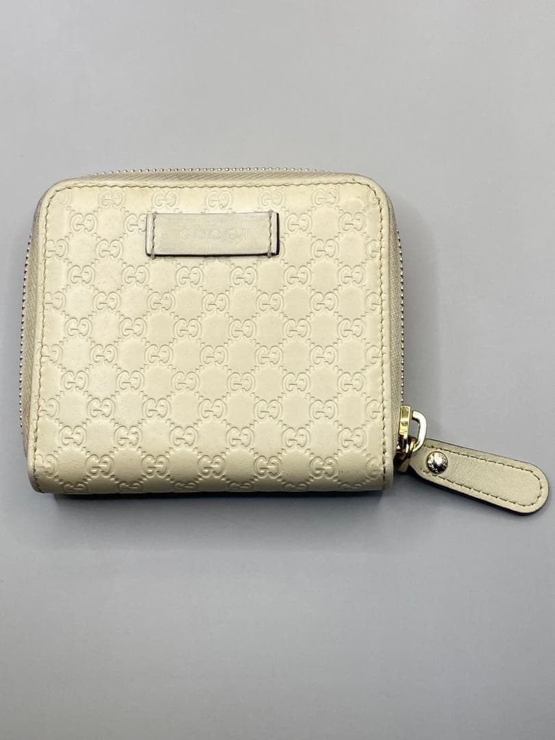 お*ん様 GUCCI グッチシマ　コンパクトラウンドファスナー　クリーム