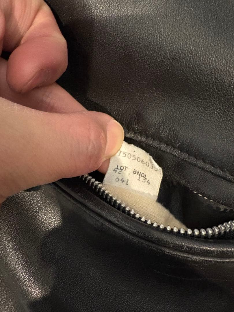 【インナー付き】Schott ブラック シングルライダースジャケット 42