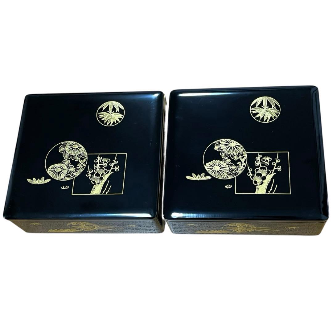 【桐箱付き】美品　輪島塗　2段重　輪島漆器　お重箱　伝統工芸品　骨董品　高級漆器