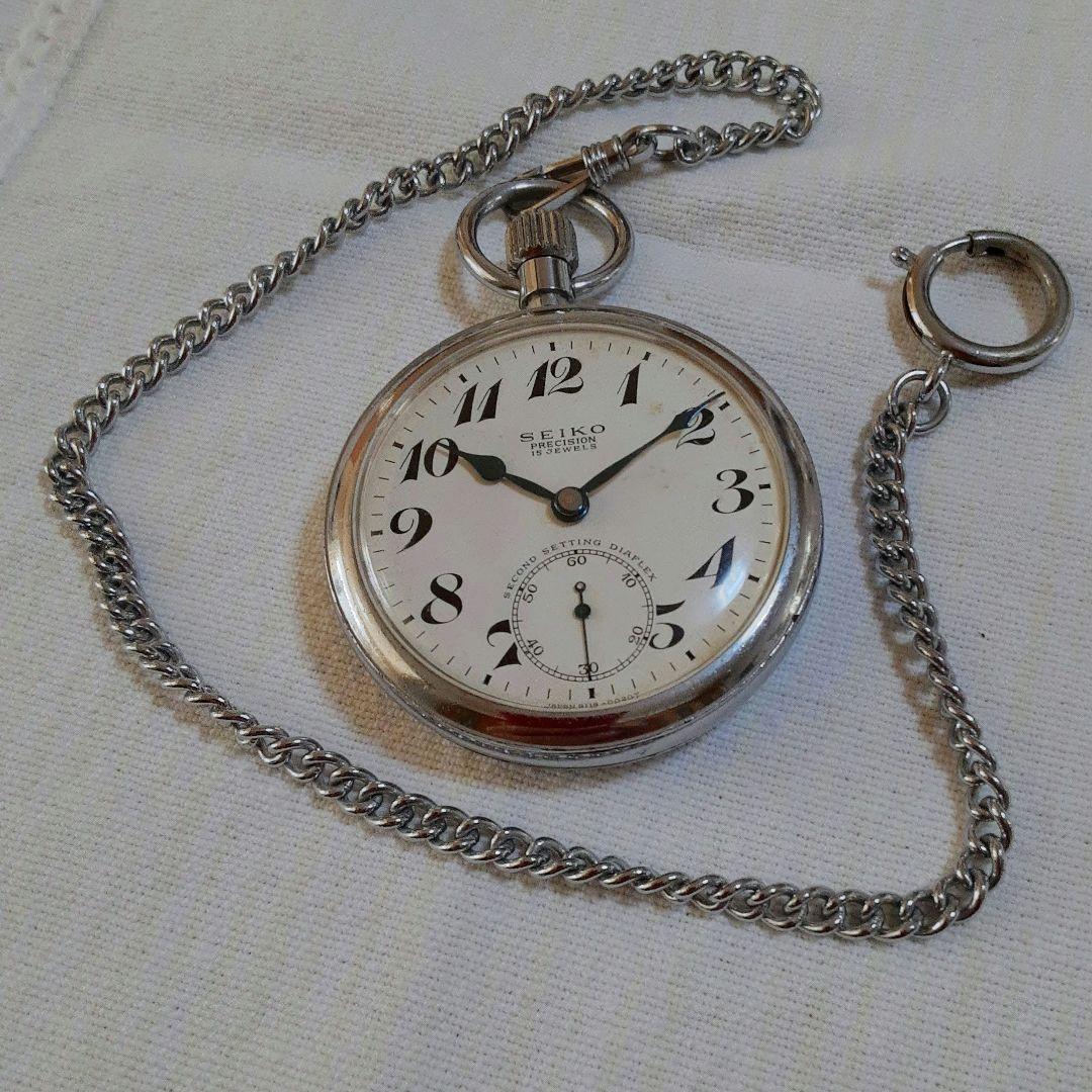 稼働品　SEIKO PRECISION 昭和42年懐中時計15 JEWELS