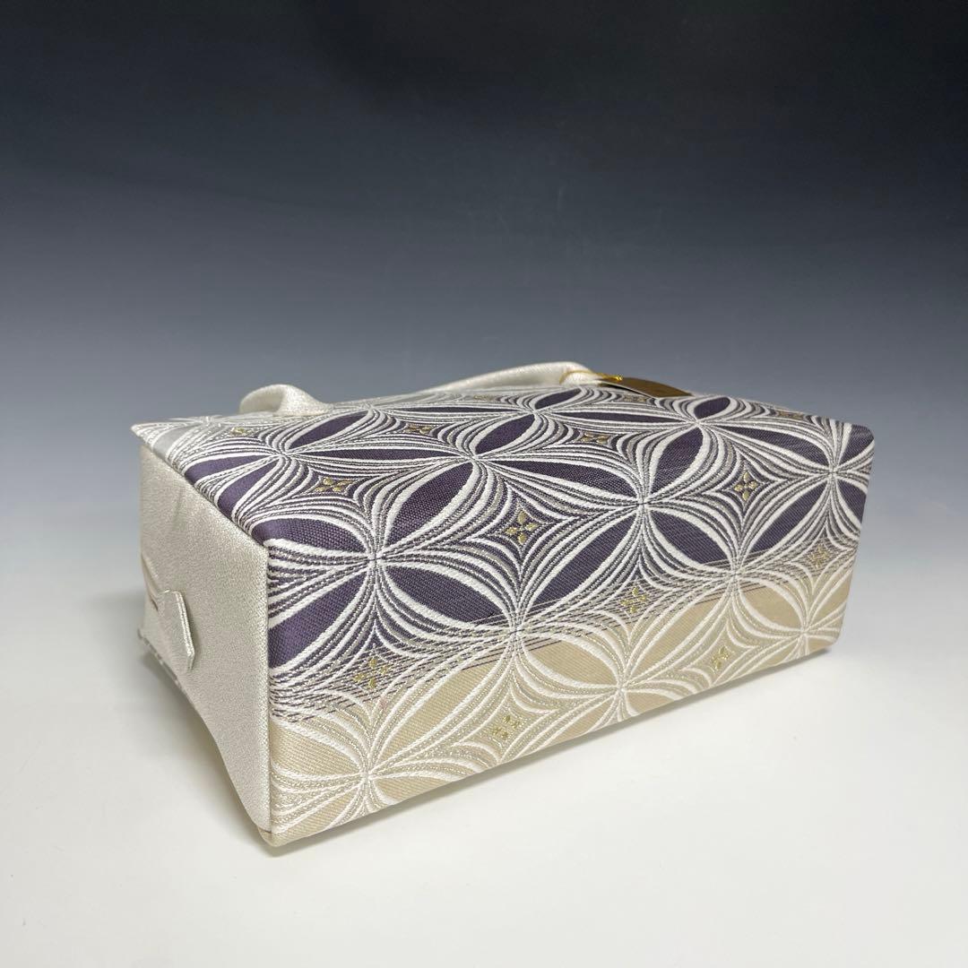 新品未使用品　京都 西陣織正絹帯地使用　利休バッグお茶席　250310