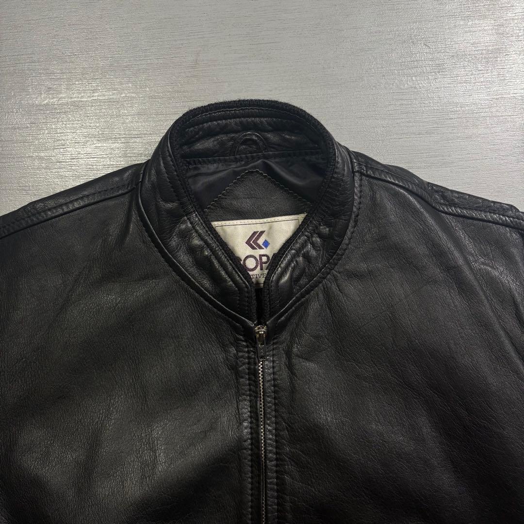 vintage レザージャケット　ブルゾン　ma-1 短丈　本革オールレザー