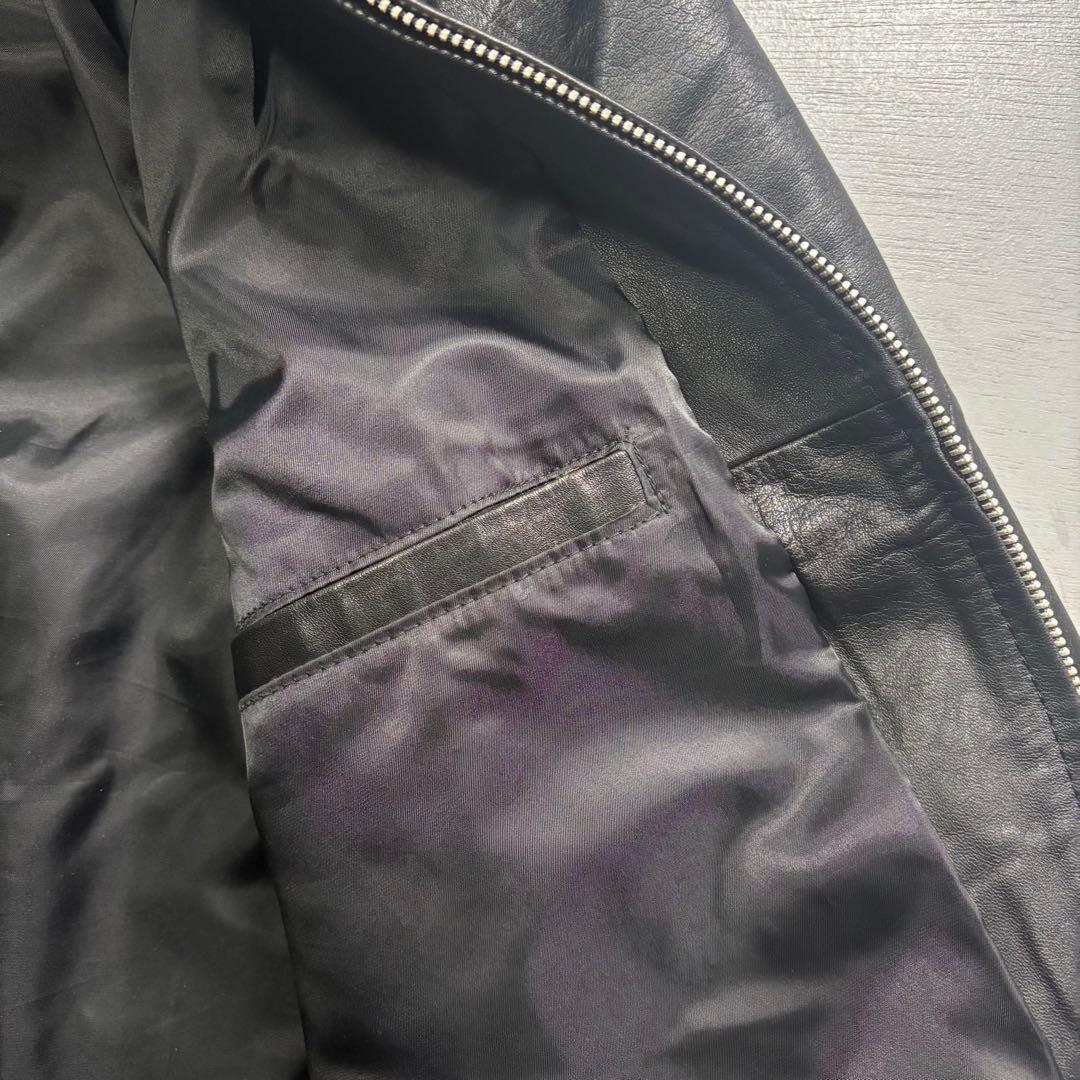 vintage レザージャケット　ブルゾン　ma-1 短丈　本革オールレザー