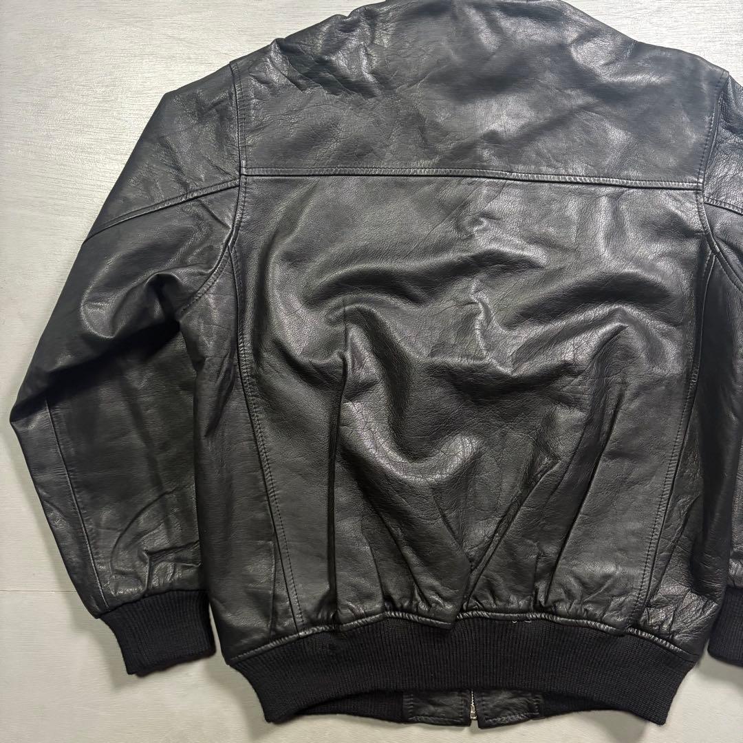 vintage レザージャケット　ブルゾン　ma-1 短丈　本革オールレザー
