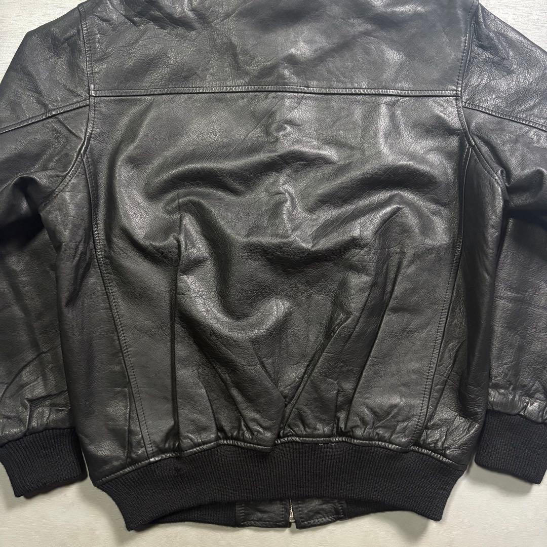 vintage レザージャケット　ブルゾン　ma-1 短丈　本革オールレザー