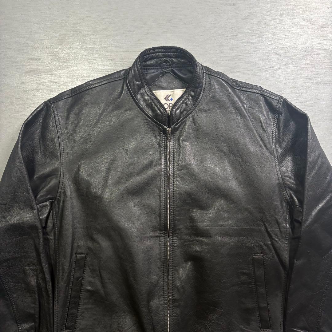 vintage レザージャケット　ブルゾン　ma-1 短丈　本革オールレザー