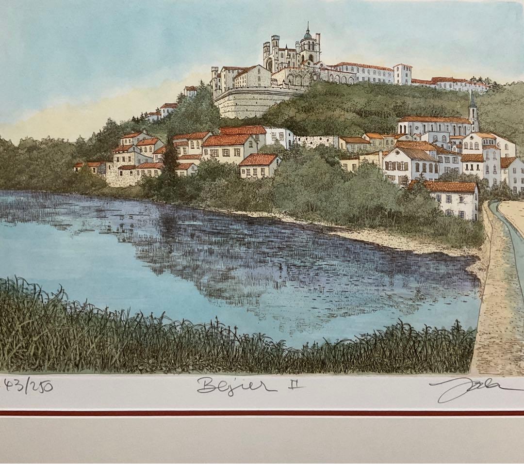 絵画・額縁・版画・織田義郎・新品未使用・銅版画+手彩色・美術品・インテリア・雑貨