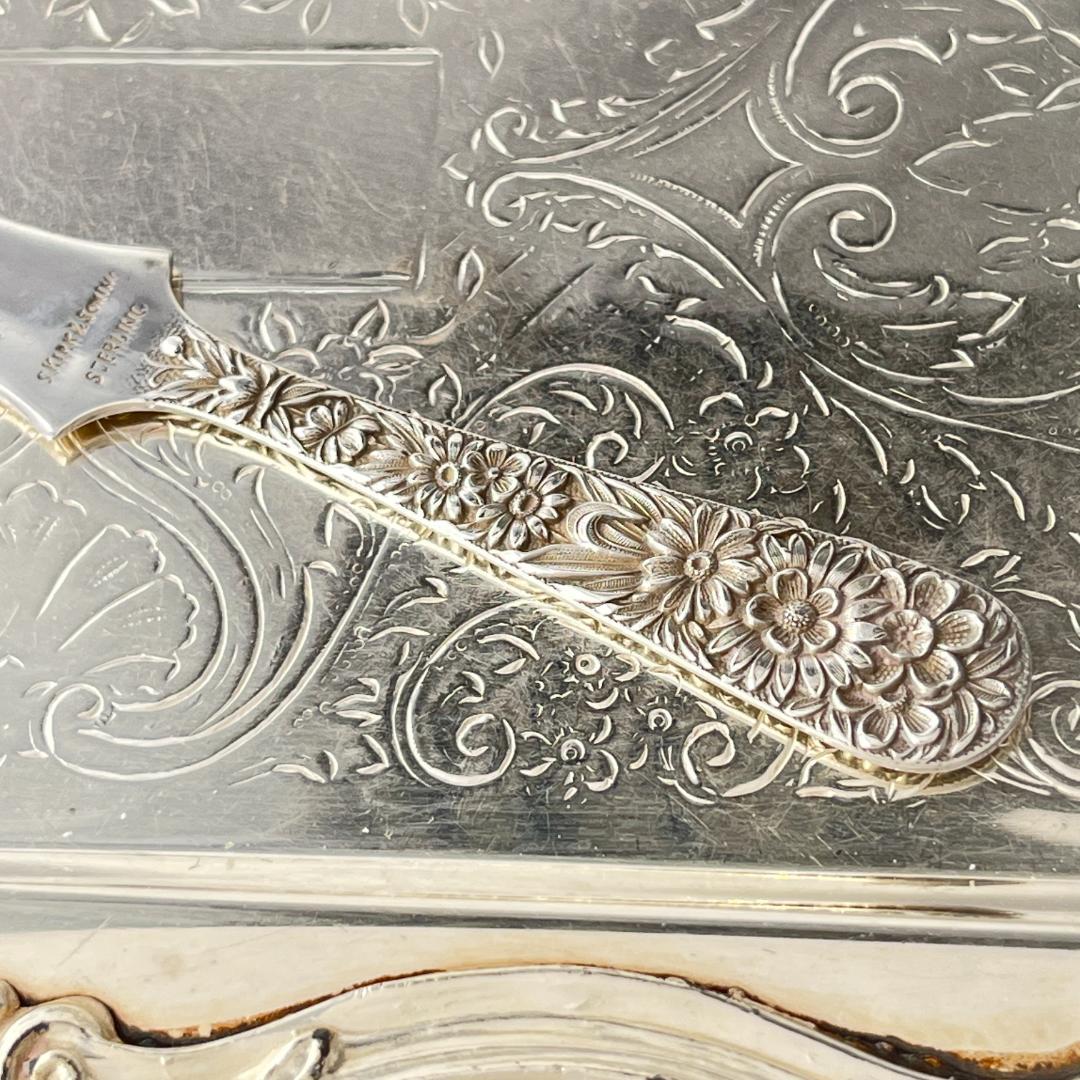 【S.Kirk & Son】【純銀】レターナイフ 花々が彩る スターリング