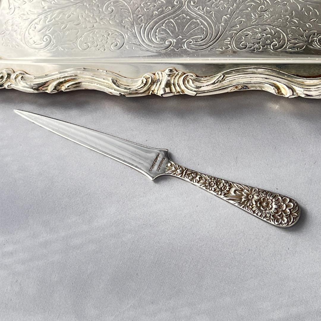 【S.Kirk & Son】【純銀】レターナイフ 花々が彩る スターリング