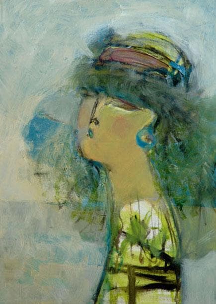 油絵 絵 絵画 インテリア 額付(黒) F4-052113 人物 女性像