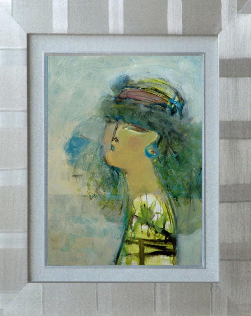 油絵 絵 絵画 インテリア 額付(黒) F4-052113 人物 女性像