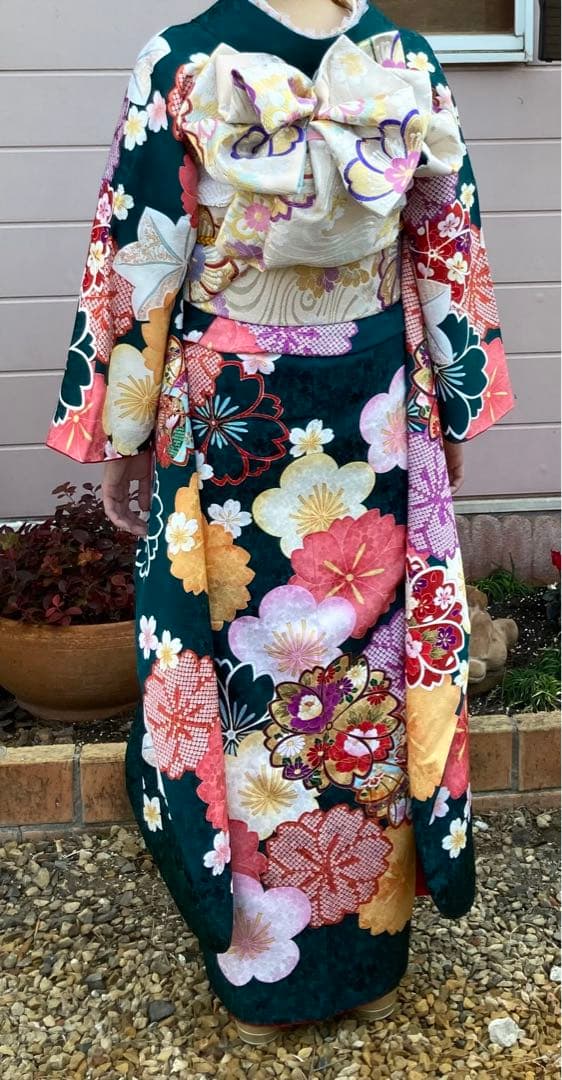 振袖フルセット袴のセット　成人式　帯揚げ帯締め　袋帯　重ね襟　草履バッグ　髪飾り