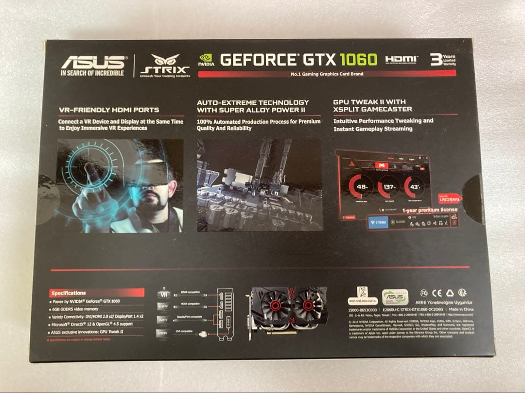 グラフィックボード・グラボ・ビデオカード ASUS GeForce GTX 1060 OC 6GB