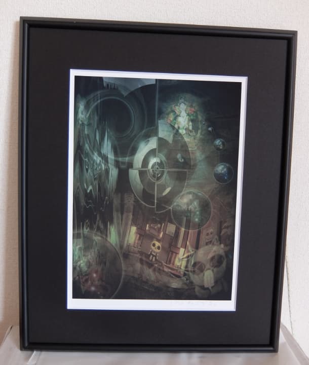 2005年ねこぢるy展　ジークレー作品　額縁入り