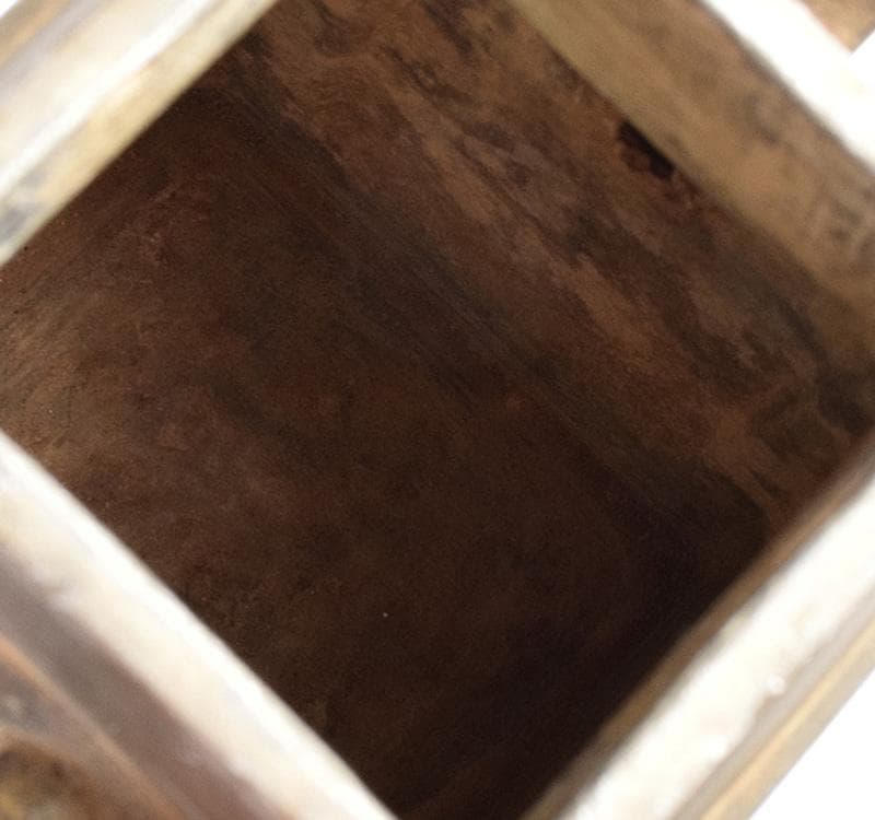 中国　古錫　漢詩花刻　執壷　水注　在銘　M　R4934