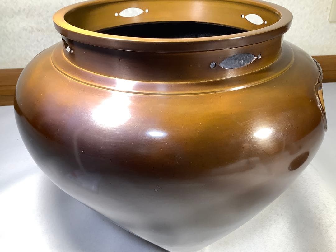 唐銅　琉球風炉釜　釜師　畠春斎　風炉　宗也
