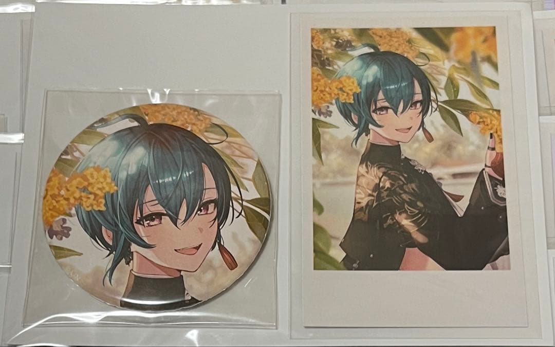 にじさんじ　緑仙　誕生日グッズ&ボイス　2025 缶バッジ＆チェキ風カード