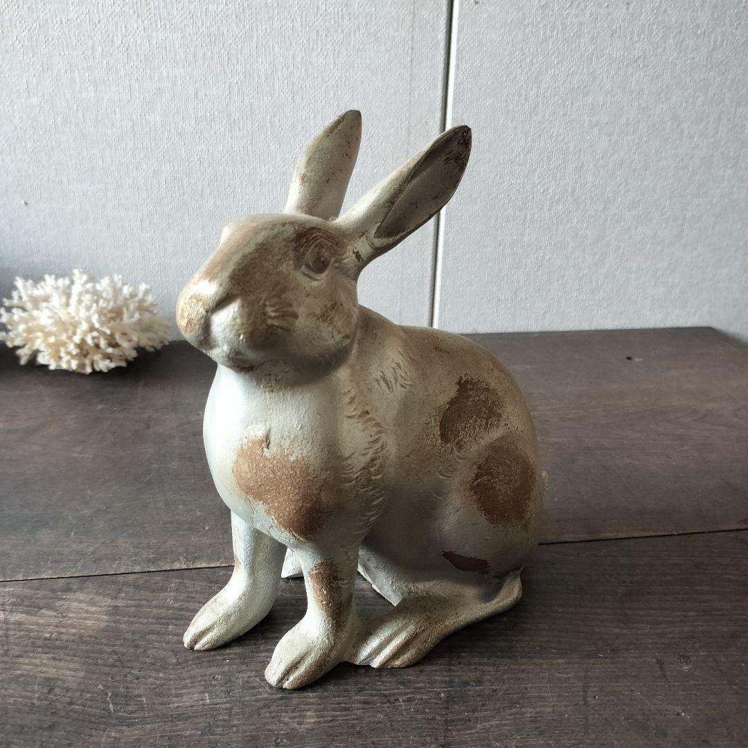 鉄のうさぎ　ラビット　rabbit　置物　アンティーク　金属　インテリア