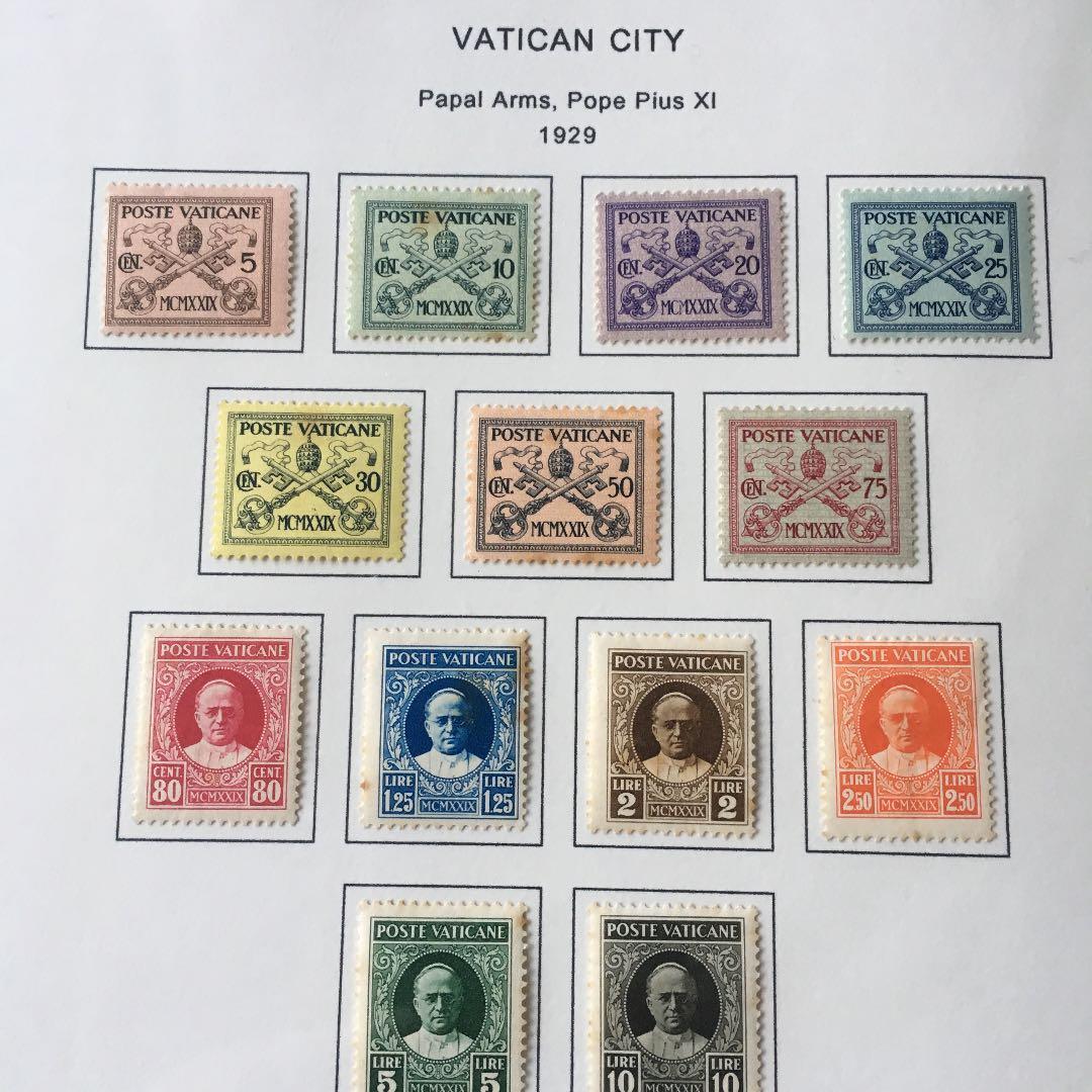 バチカン1929 Papal Arms, Pope Pius XI 未使用13種