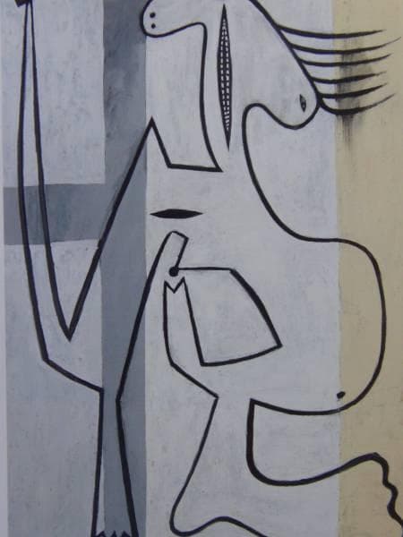 パブロ・ピカソ、【白い背景の裸婦】、希少画集画、新品高級額・額装付