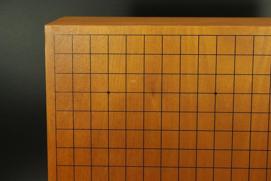 囲碁 碁盤 本榧 良木目 足付 総高26.7cm 厚み15cm 良品(A266)