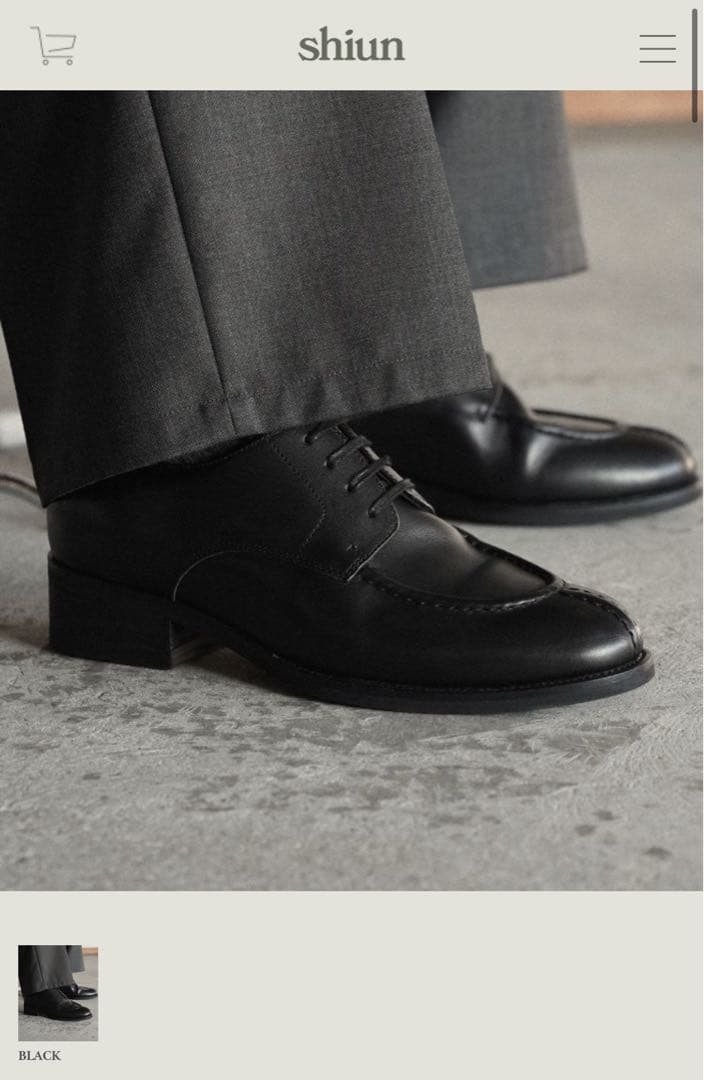 shiun COW LEATHER U-TIP DERBY サイズ37