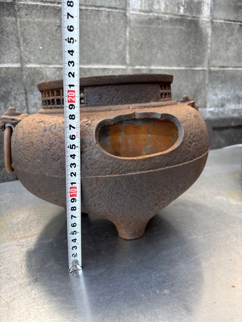 鉄製　茶釜　茶道具　レトロ　古道具　鉄瓶