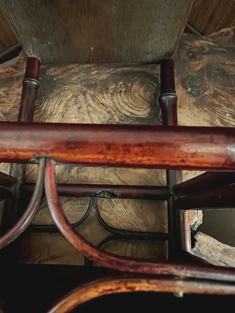 時代 古木 竹工細工 中型 花台 香台 盆栽台