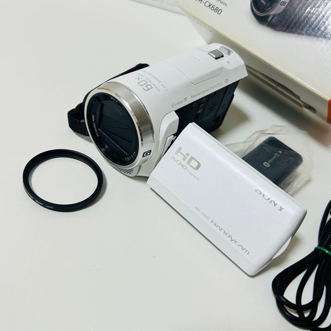 【未使用級】SONY HDR-CX680 ビデオカメラ ホワイト 別途購入品あり