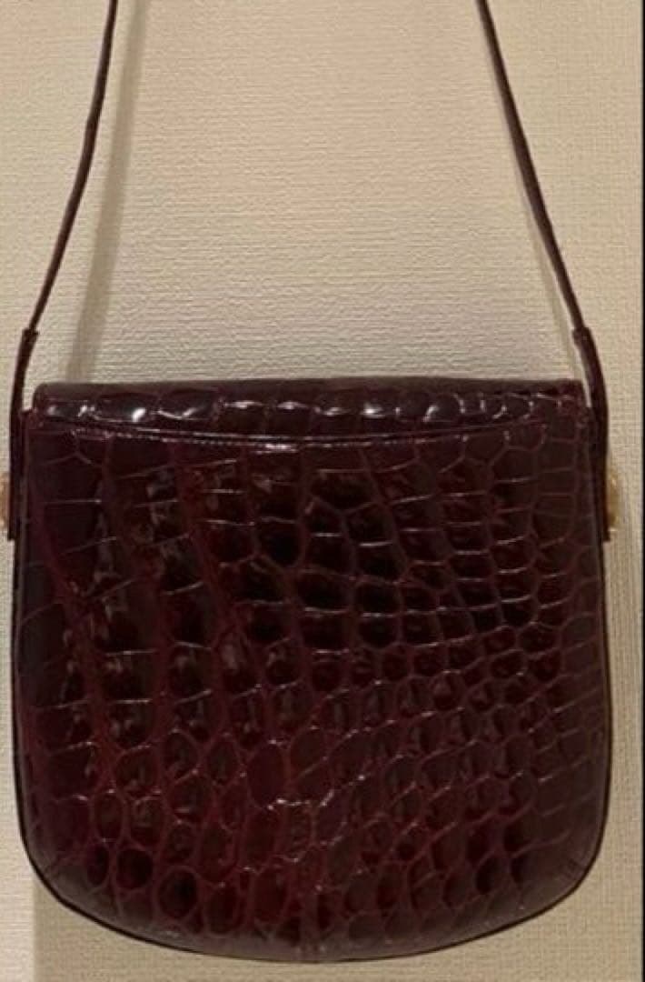 ⭐️natasan13様⭐️美品⭐️クロコダイル　ショルダーバッグ　ワインレッドJRA