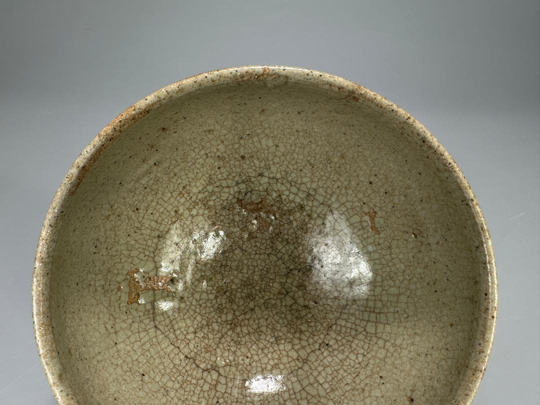 朝鮮古美術　李朝時代　茶道具　茶碗　白磁　貫入 時代　古物　韓国美術　旧蔵供箱