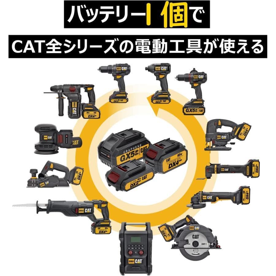 ば*ぁ様 CATERPILLAR 18Vドリルドライバーセット バッテリー2個付