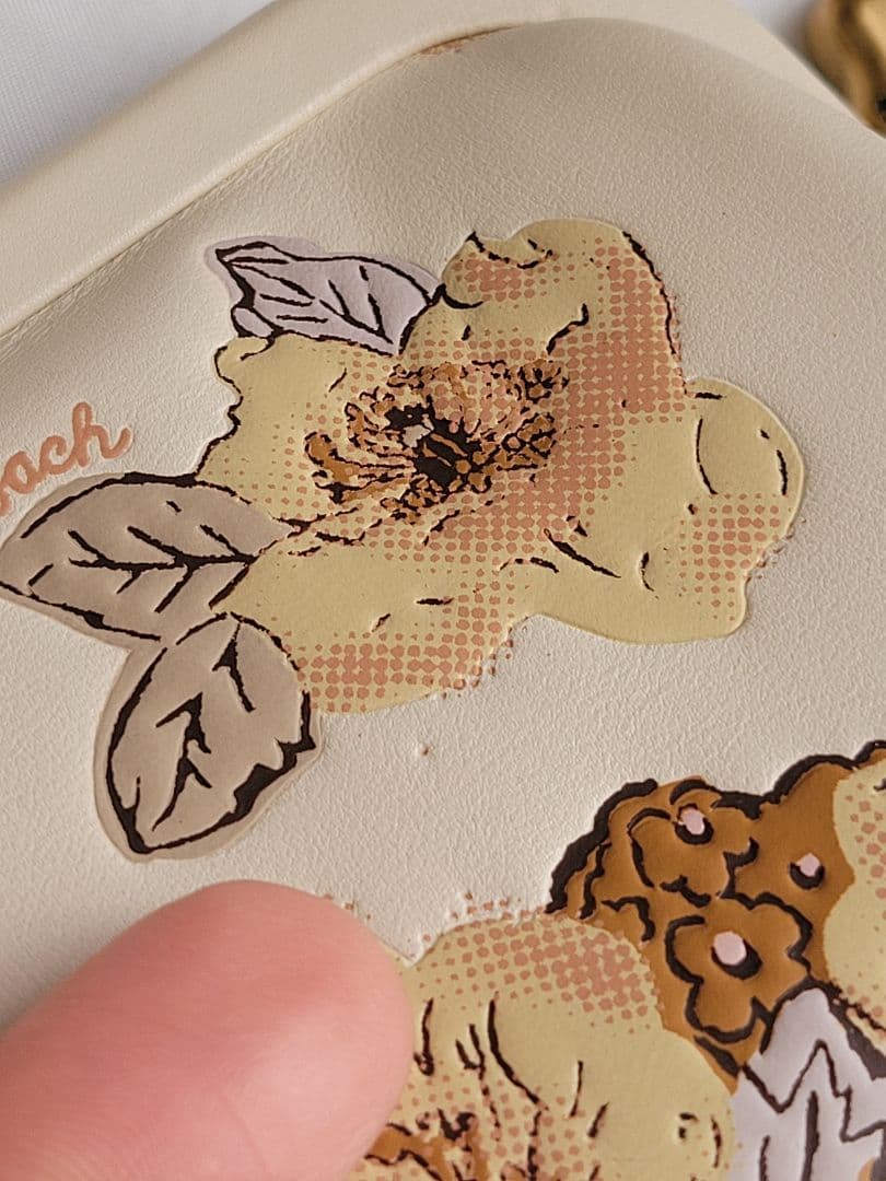 COACH コーチ がま口 ケース 小銭入れ 花柄 フローラル レザー