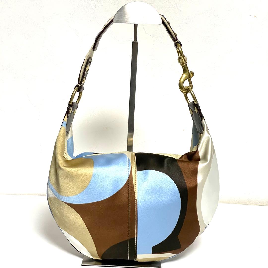 バッグ Coach Satin Canvas Hobo Shoulder 10105