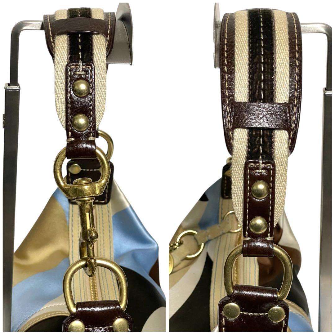 バッグ Coach Satin Canvas Hobo Shoulder 10105