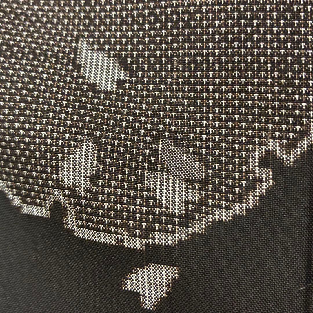 D81 本場大島紬 泥染め 雪輪 証紙付き 正絹 着物 袷 極美品