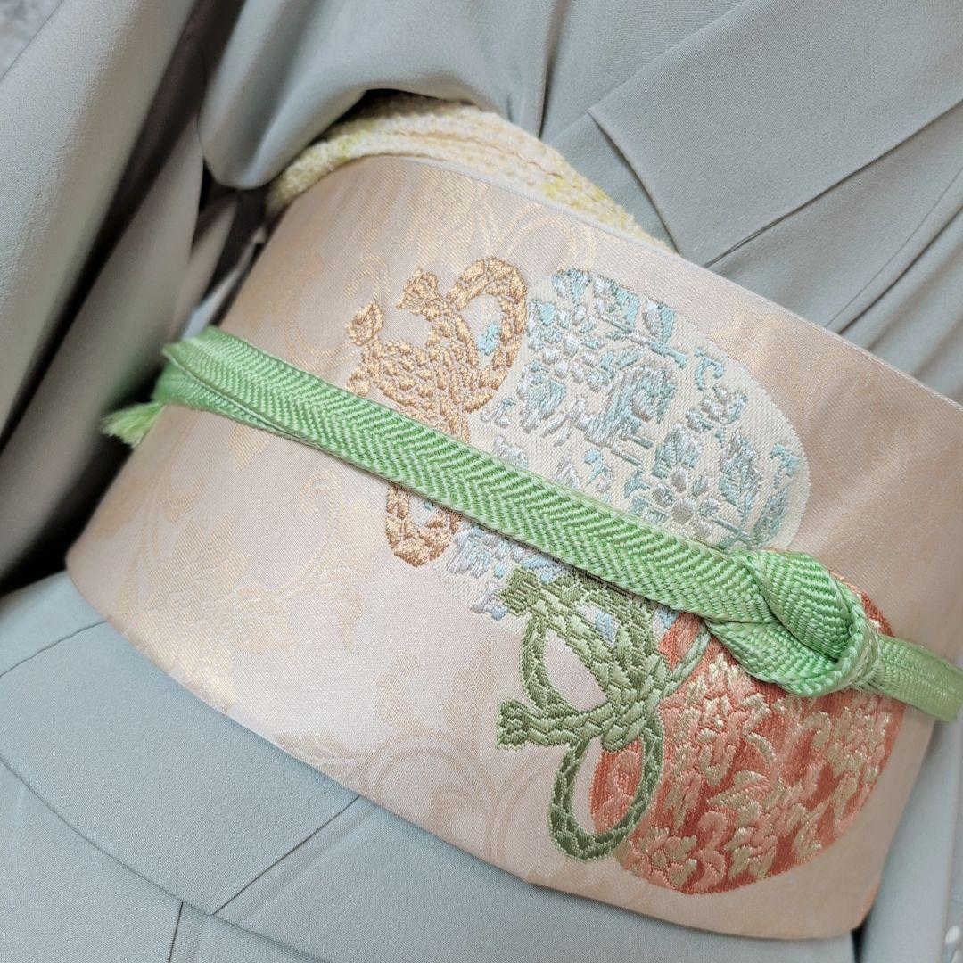 訪問着　フルセット　加賀友禅　虫食い　着物　正絹　花　祝い事　落款　E1