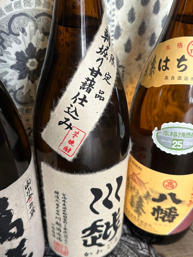 川越ツボと、本格芋焼酎 5本と、牛蒡焼酎の全部で6本