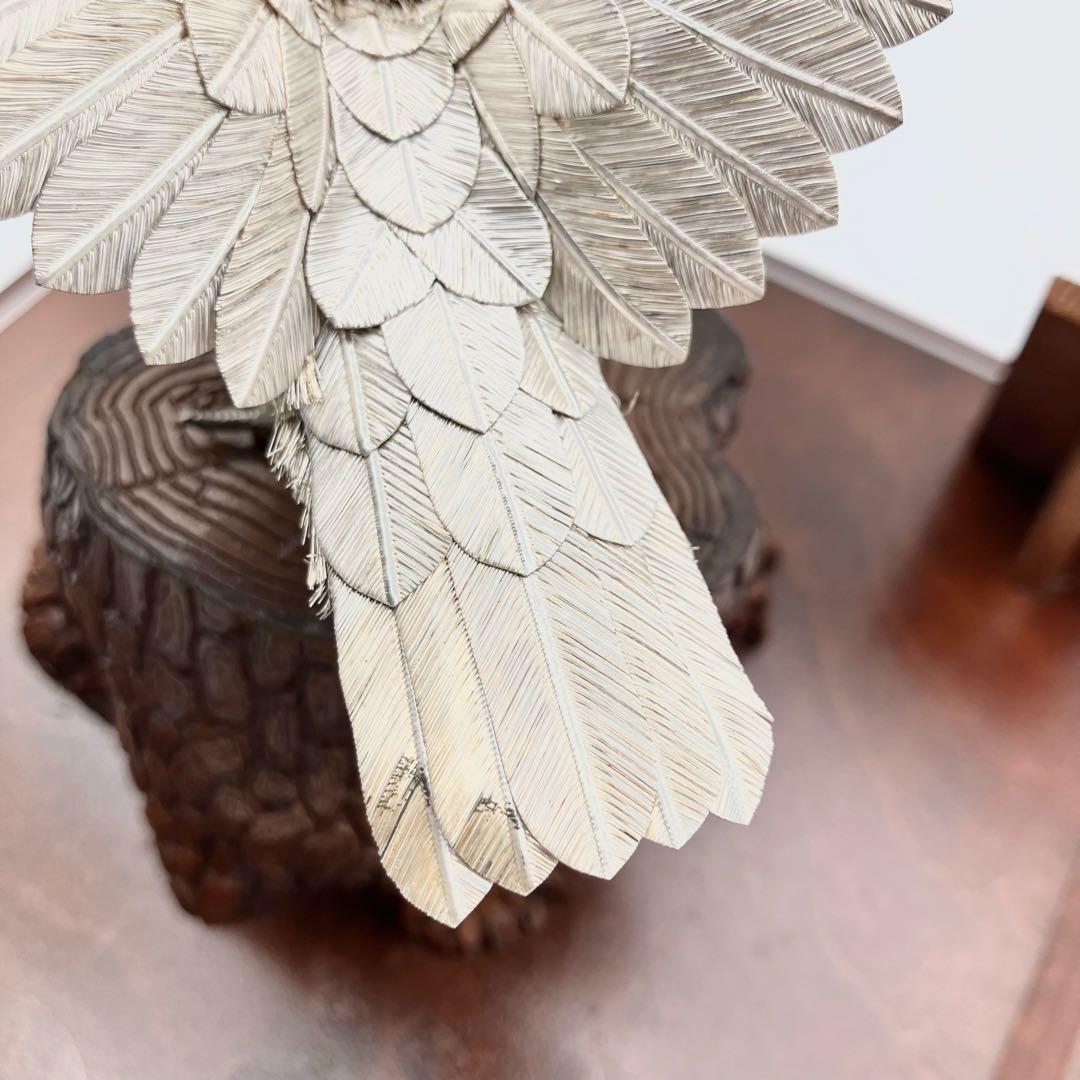 純銀 白鷹 光則作 純銀製置物