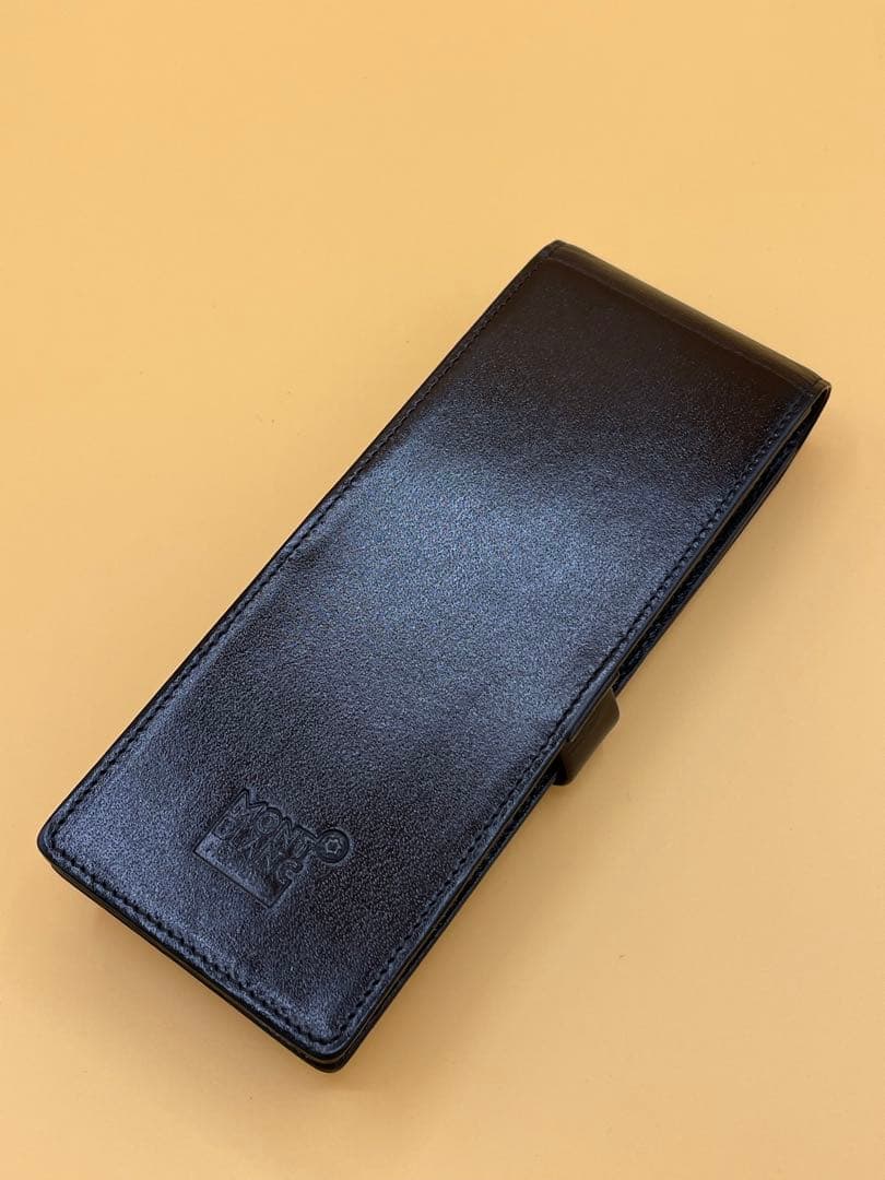 モンブラン MONTBLANC　3本差しレザーペンケース（ブラック）