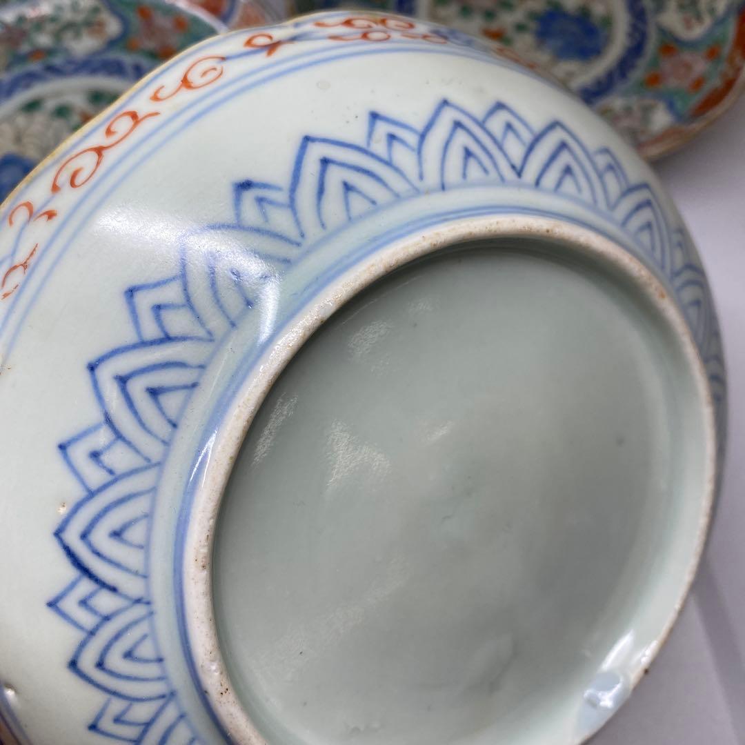 古伊万里　上手赤絵中皿10枚　幅約15.5㎝　東Y7-0312☆2Fトヒコ