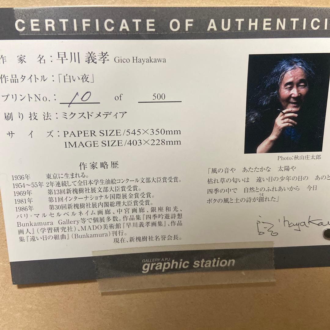 早川義孝　ミクスドメディア　< 白い夜 > 10／500